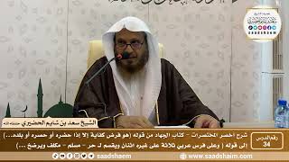 شرح كتاب أخصر المختصرات (34)- كتاب الجهاد ( 1 ) - الشيخ سعد بن شايم الحضيري image