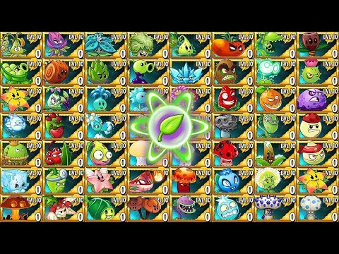 All Plants Max Level 1 Plant Food vs 40 Surfer & Octopus Items - PvZ 2 Challenge