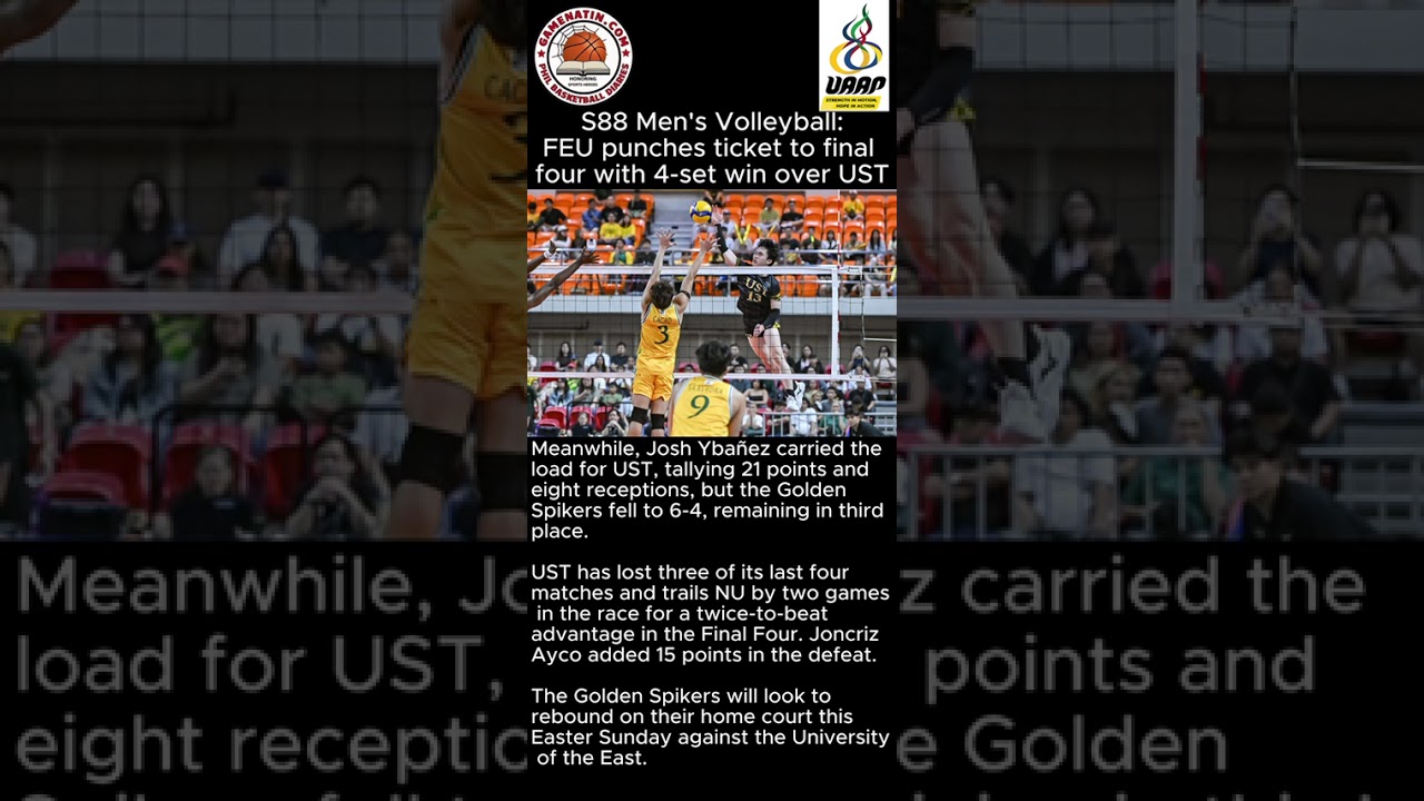 UAAP Men's Volleyball: FEU clinches Final 4 spot after beating UST