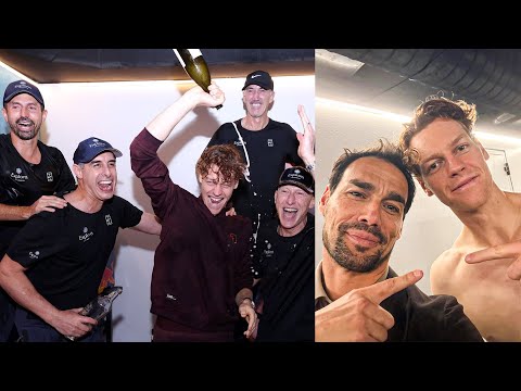 Sinner & Fognini All Locker Room Celebration Moments after Winning Nitto ATP Finals 2025