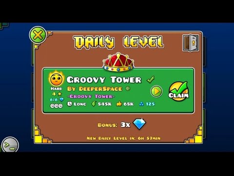 #149 New Daily Level "Groovy Tower" 100% All Coins Level By DeeperSpace & More | GD | 2024