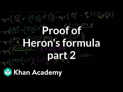 Proof Of Heron S Formula 2 Of 2 Video Khan Academy Proof Of Heron S Formula 2 Of 2 Video Khan Academy