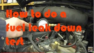 How to do a Fuel Pressure and Leak down test