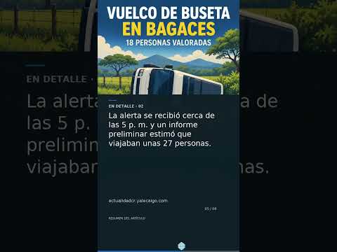 Vuelco de buseta en Bagaces dejó a 18 personas valoradas por socorristas