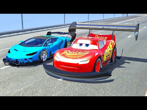Lamborghini Centenario GTR vs Lightning McQueen GTR - Drag Race