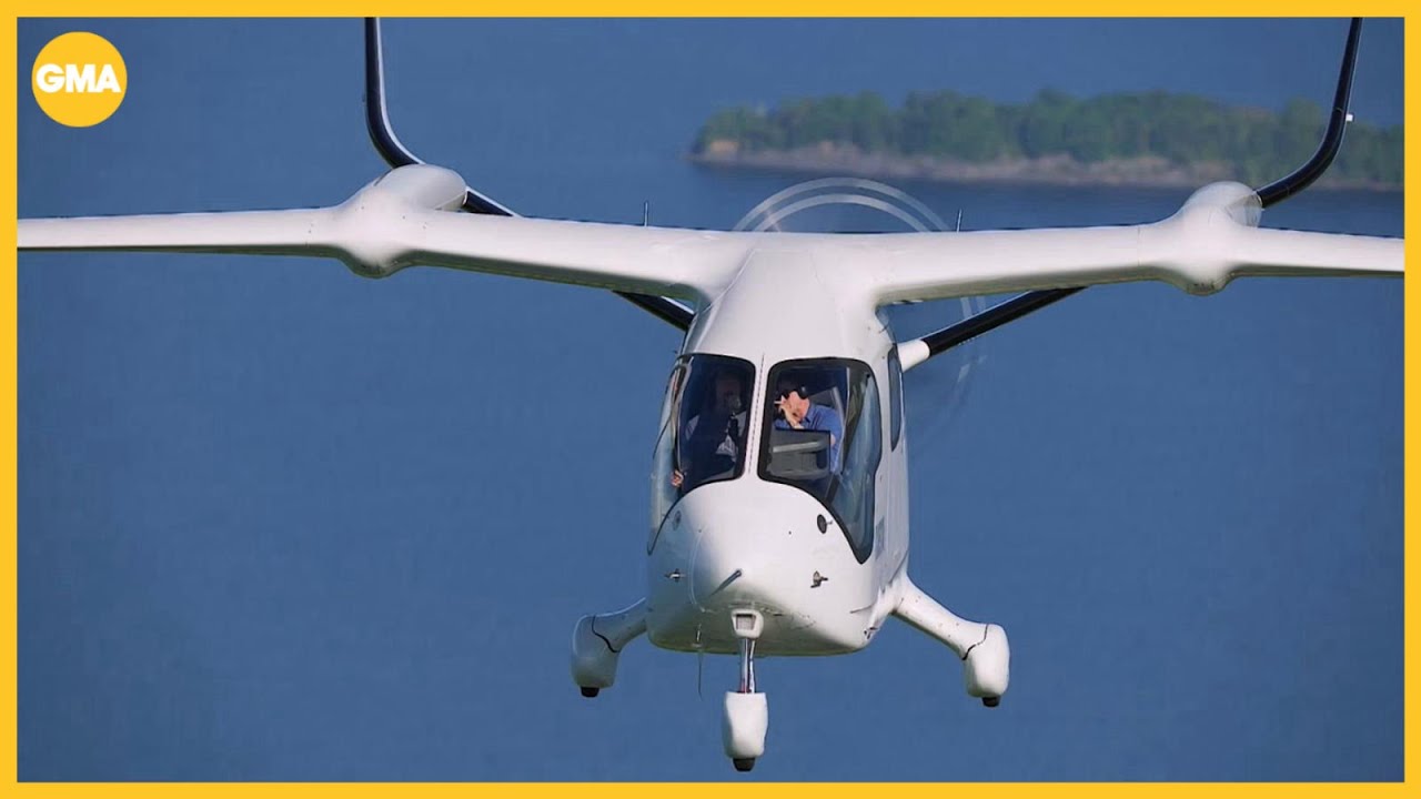 Beta Technologies electric aircraft in flight over Vermont