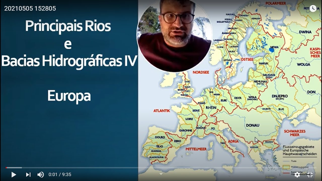 Principais Rios e Bacia Hidrográficas da Europa