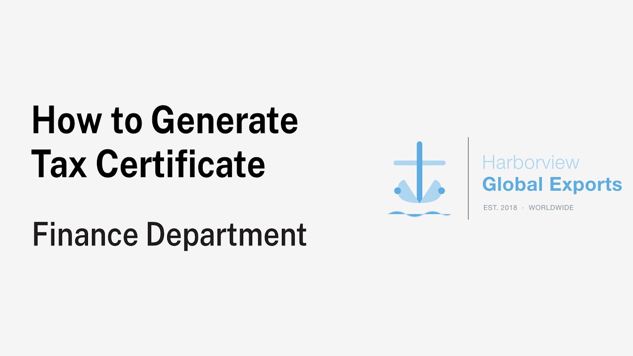 Downloading Tax Certificates