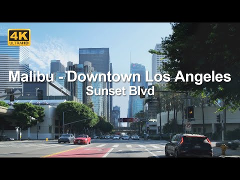 4K Drive | Driving Sunset Boulevard from Malib to Downtown Los Angeles