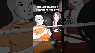 Girl approaches a doomer at the gym