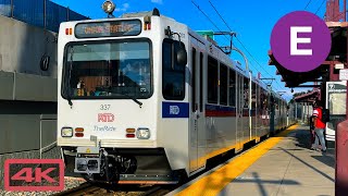 Riding Denver RTD Rail E Line, University of Denver to Union Station, 4K Ride Video