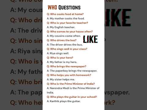 Who Questions in English | WH Questions with Simple Answers for Kids & Beginners #shorts #english