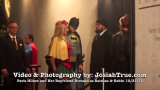 Paris Hilton & Boyfriend Dressed as Batman & Robin for Rihanna's Halloween Party