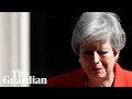 Theresa May's voice cracks at the end of her resignation speech