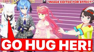 Fubuki to Suisei: "JUST GO HUG HER (Miko)!"  (Fubuki, Miko, Suisei, Subaru / Hololive) [Eng Subs]