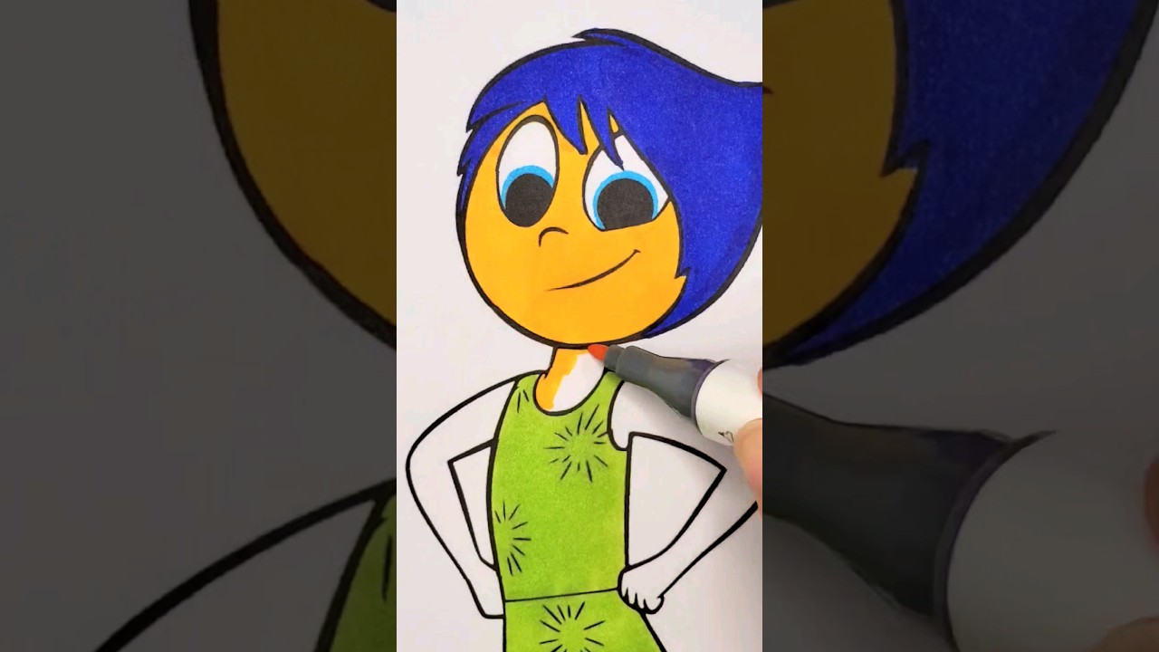 JOY INSIDE OUT Coloring Page #joy #coloring  #movie #insideout #satisfying #trends #cartoon #marker
