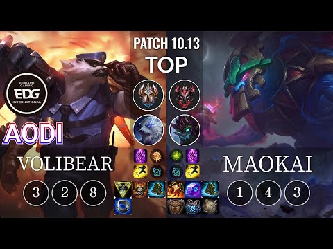 EDG Aodi Volibear vs Maokai Top - KR Patch 10.13