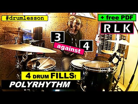 4 Polyrhythmic RLK Fill Ideas \ 3 against 4 (Drum Lesson)