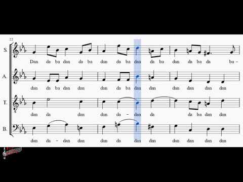 Choir/chór J. S. Bach - Bourrée in E minor - Soprano + score