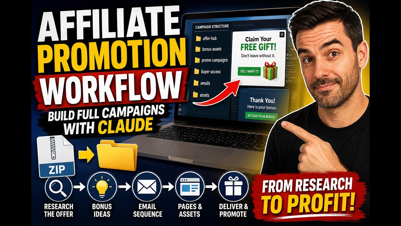 Claude AI Affiliate Marketing Tutorial: Complete Workflow for Bonuses, Emails & Landing Pages