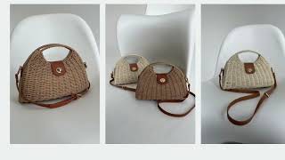 Slamená crossbody kabelka - zelená