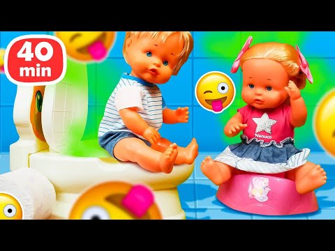 Puppen Spiele für Kinder. Neue Abenteuer mit Paul und Paula. Irene und Nenuco Puppen