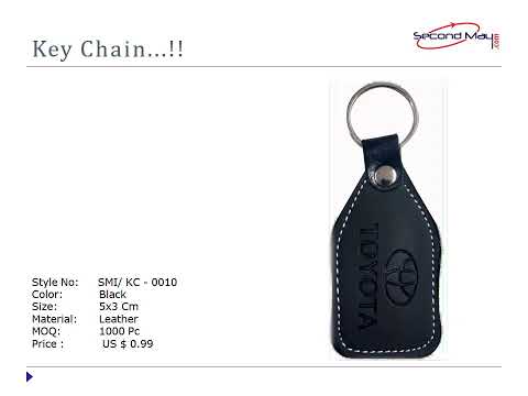 Brown promotional leather keychain, packaging type: polybag