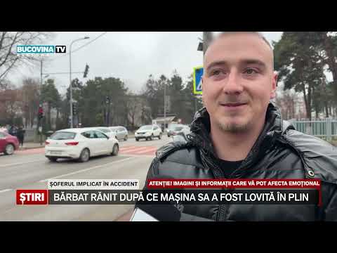 Accident în fața spitalului din Suceava: Autoturism distrus