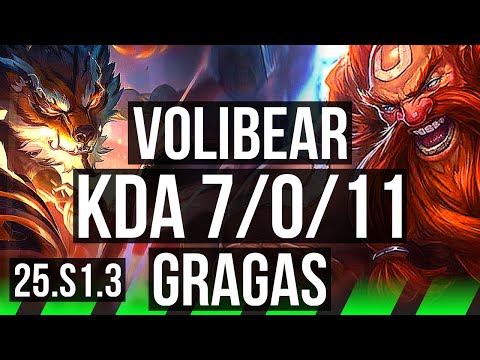 VOLIBEAR vs GRAGAS (JGL) | Godlike | EUW Master | 25.S1.3