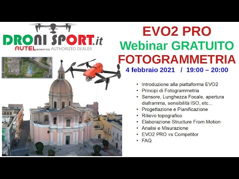 , title : 'Webinar Fotogrammetria con Autel EVO2'