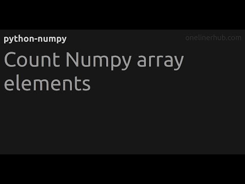 Count Numpy Array Elements