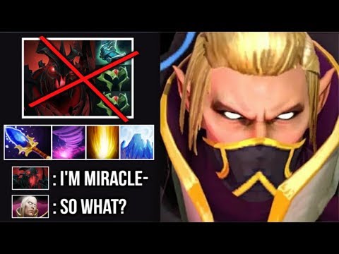 Epic Pro Invoker Mid vs Miracle- Shadow Fiend God! Crazy Combo SunStrike 99% WTF Dota 2
