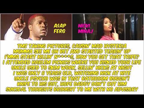 A$AP Ferg ft Nicki Minaj - Plain Jane (Remix - Clean) (Lyric Video)