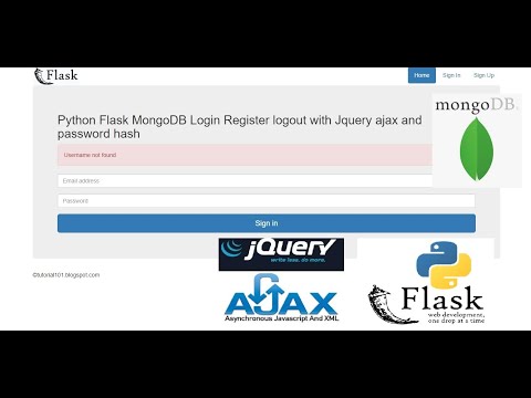 Python Flask MongoDB Login Register logout with Jquery ajax and password hash