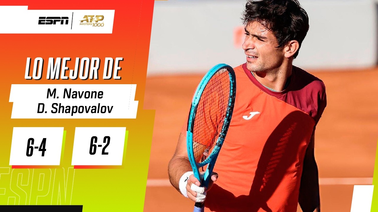 NAVONE APLASTÓ A SHAPOVALOV EN SU DEBUT EN EL MASTERS 1000 DE ROMA | RESUMEN