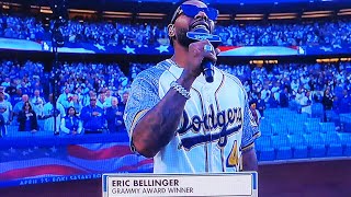 ERIC BELLINGER: NATIONAL ANTHEM: NEW YORK METS VS. LOS ANGELES DODGERS: MLB: APRIL 15, 2026