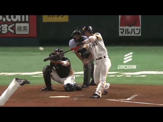 【5回裏】強靭なリストで逆方向へ!! ホークス・今宮が同点タイムリー3ベース!! 2015/8/4 H-F