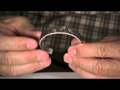 Hopi Sterling Silver Hand Symbols Bracelet by Kee Yazzie Jr. (#59)