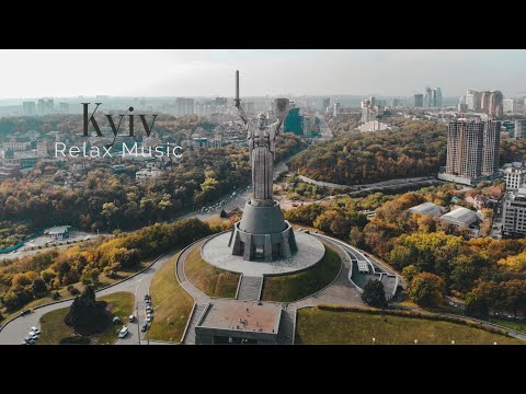 Beautiful Kyiv from a bird's eye view. Meditation. Nice music. Ukraine