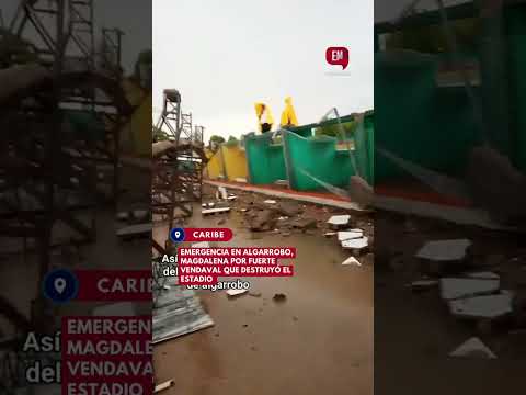 Emergencia en Algarrobo, Magdalena durante un vendaval cayó la estructura del estadio municipal