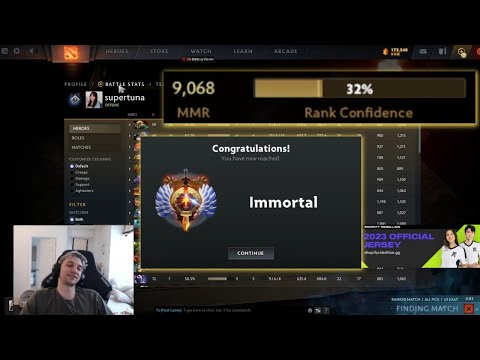 "How? From 10.7K to this?! - Arteezy recablirated his smurf on 9K MMR