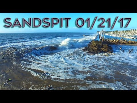Drone captures gnarly backwash waves at Sandspit 