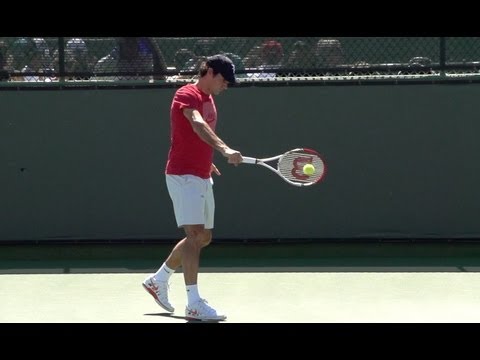 Roger Federer Backhand in Super Slow Motion - BNP Paribas 2013