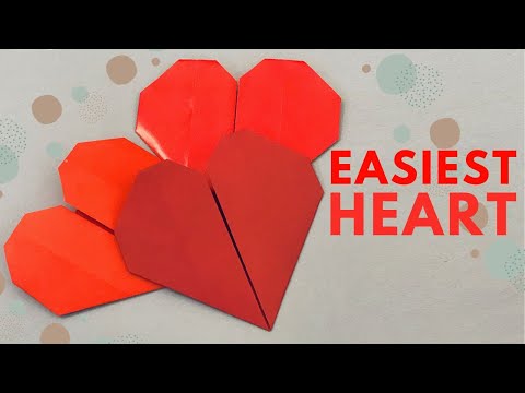 Easiest Origami HEART Ever! How to make an easy HEART