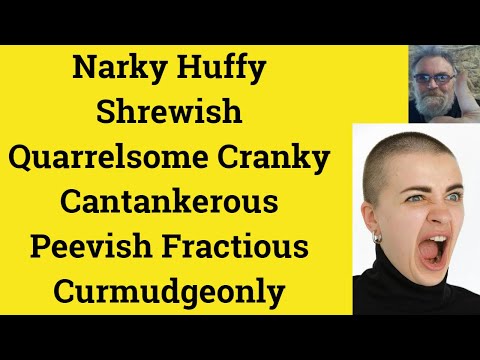 🔵 Narky Huffy Shrewish Quarrelsome Cranky Cantankerous Peevish Fractious Curmudgeonly Meaning