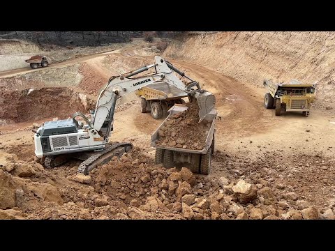 Liebherr 984 Excavator Loading Caterpillar 777 Dumpers - Sotiriadis/Labrianidis Mining Works