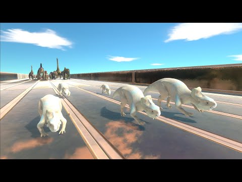 Race to eat Albino Microceratus Family - Animal Revolt Battle Simulator