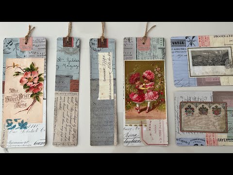 Craft with me | long collage masterboard using scanned ephemera | tags and pockets