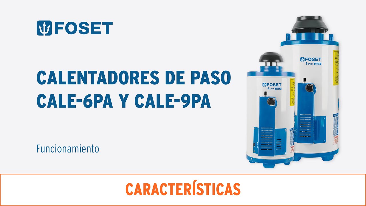 Calentador de paso, rápida recup, 9L, 2 serv, gas LP, FOSET