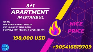 3+1 Apartment for sale in Istanbul (198,000 USD) WhatsApp:+905416819709 #shorts